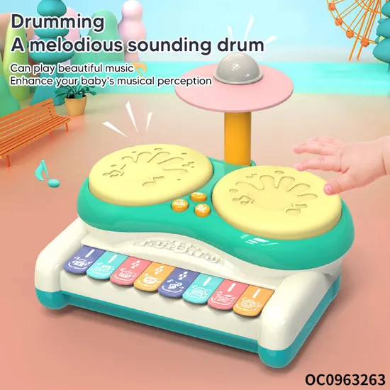 Wholesale Baby Sensory Montessori Educational Musical Instruments Battery Operated Piano Drums Set Toy