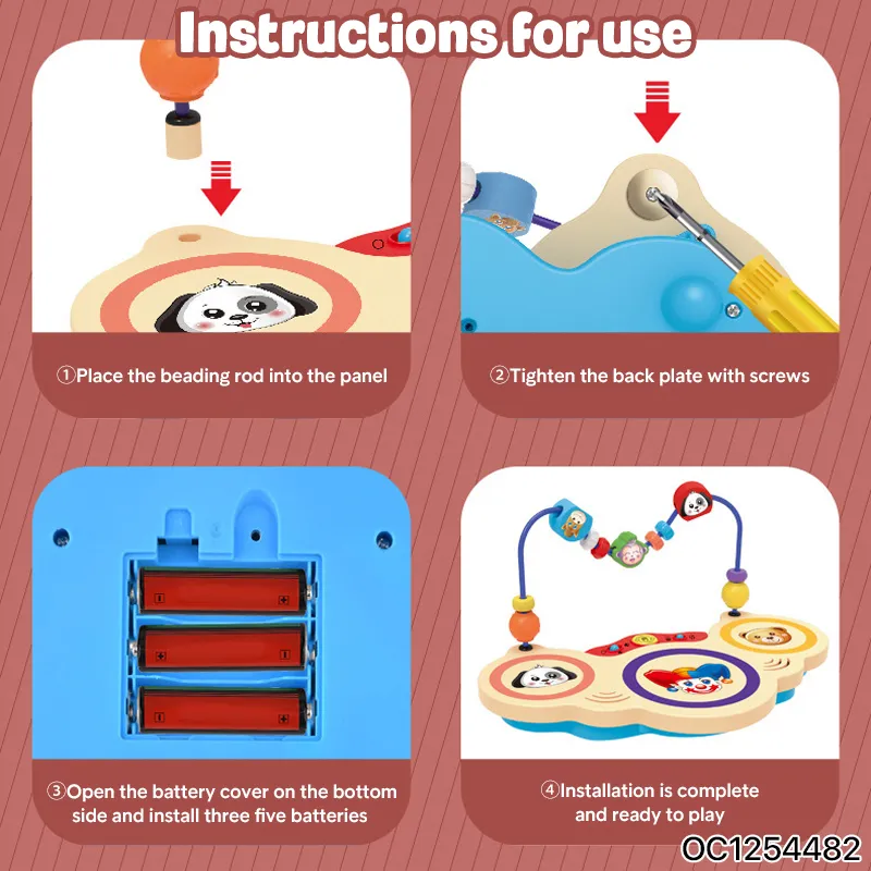 Wholesale Children Education Electric Musical Light Musical Instrument Hand Clapping Drum
