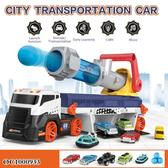 Wholesale Gun Car Transport Trucks Alloy Toy Diecast Mini Metal Model Cars Toy