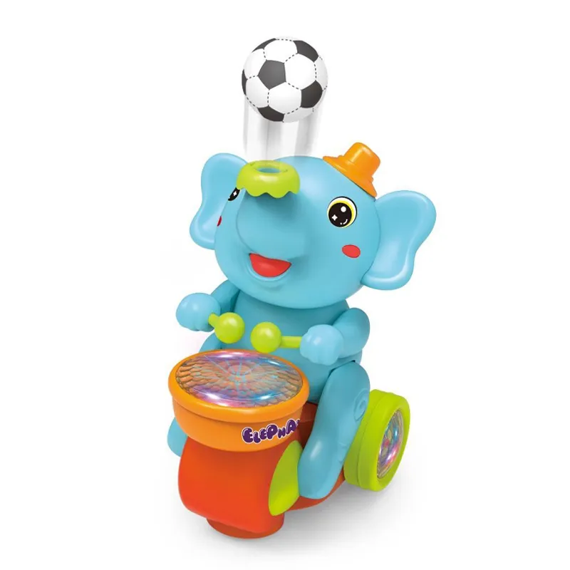 Wholesale Musical Instruments Battery Operated Elephant Sensory Drum Toys with Light Music