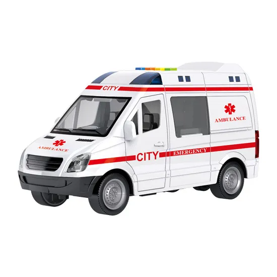 Wholesale Plastic Children Friction Ambulance Vehicle Truck Kids Car Toy with Sound Light