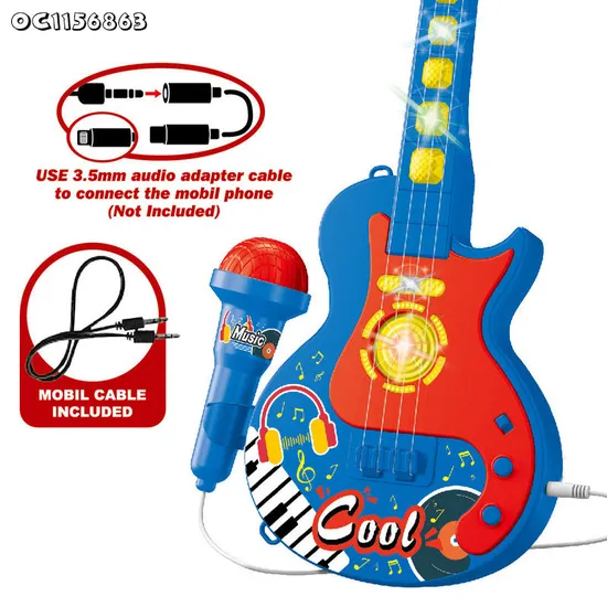 Wholesale Interactive Sensory Popular Musical Instruments Children Kids Electric Guitar Toys