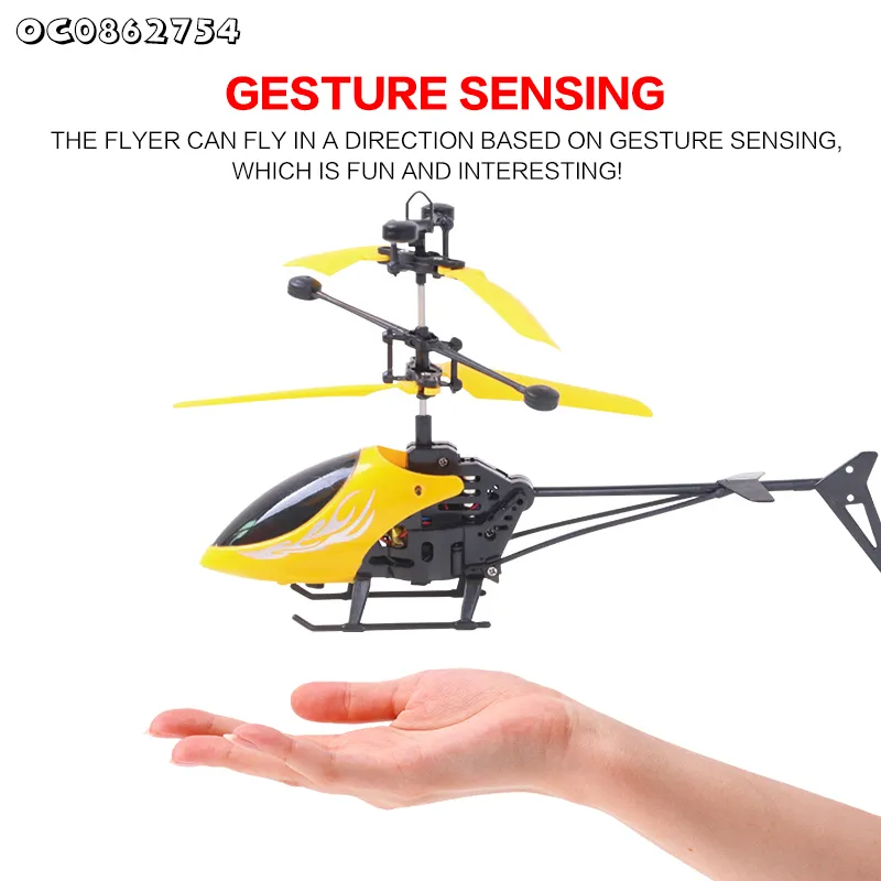 Wholesale Mini LED RC Small Remote Control Hand Gesture Flying Toys Helicopter with Light