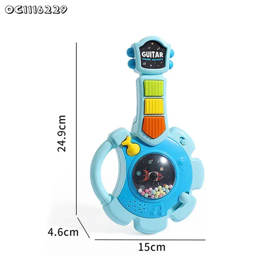 Wholesale Children Montessori Sensory Electric Battery Musical Toys Instrument Baby Guitar