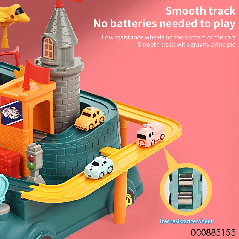 Electronic Board Game Kids Race Tracks for Boys Car Adventure Time Toys with Mini Cars