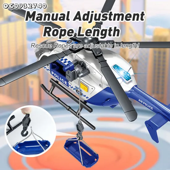 1: 12 Scale Model Electric Kids Rescue Toys Helicopter for Kids Gift with Light and Sound