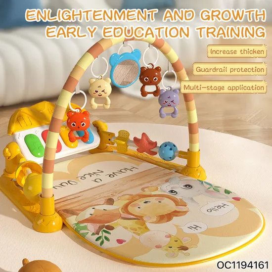 Hot Selling Newborn Pedal Musical Piano Creative Training Play Gym Soft Safe Mat with Hanging Toys