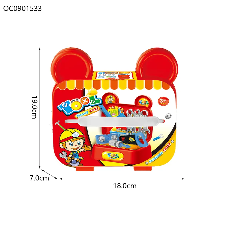 17PCS Pretend Play Kids Tool Box Construction Repair Kit Toy Set Toddler for Children
