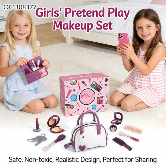 New Trending Hot Selling Cute Little Beauty Tools and Accessories Makeup Items Cosmetic Tool Toy for Girls with Makeup Bag Custom Logo