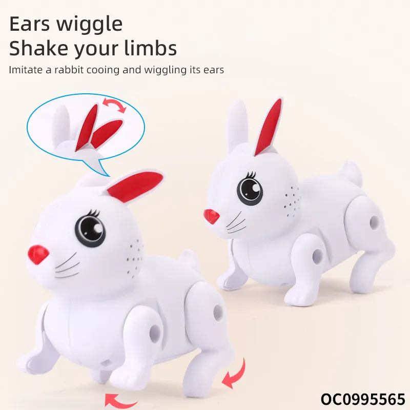 Wholesale Hot Selling Baby Flashing LED Light up Rabbit Dolls Battery Operated Animals Musical Electric Toy for Kids