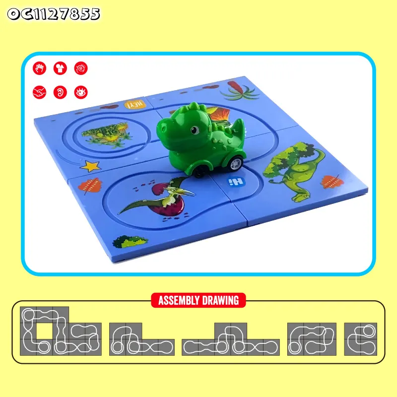 Dinosaur Car 3D Animal Traffic Jigsaw Puzzle Printing Small Board Game Cognitive Montessori Toy for Kids with Custom Logo