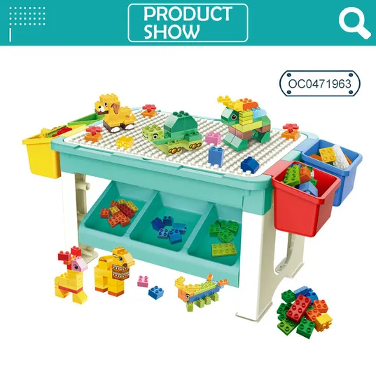 Wholesale Montessori Educational Plastic Animal Building Block Table Toy for Kids