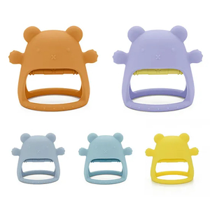 Anti Dropping Non-Toxic Wrist Hand Shake Animal Bear Shape BPA Free Rattle Sensory Teething Toy for Baby 3-12month Age