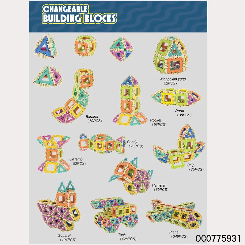 Wholesale Educational Montessori 850PCS Plastic Dly Building Block Toy for Kids