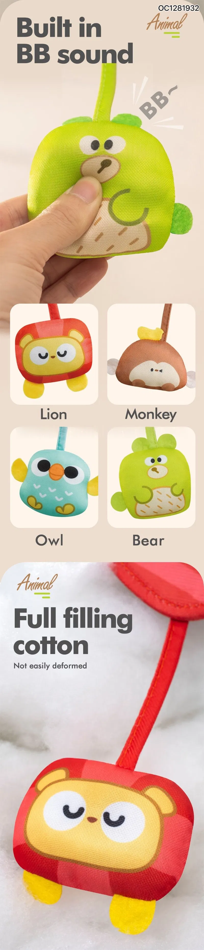 Wholesale Stuffed Animal Musical Hanging Small Plush Bear Baby Gift Set Toys