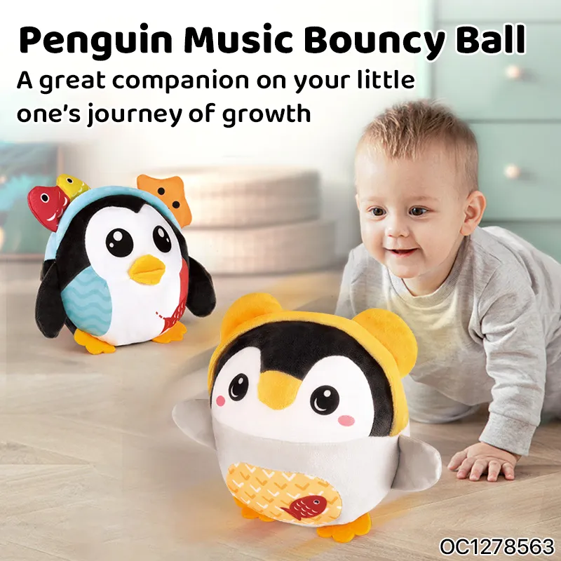 Wholesale Stuffed Infant Interactive Musical Custom Electronic Plush Sleep Penguin Stuffed Toy Doll