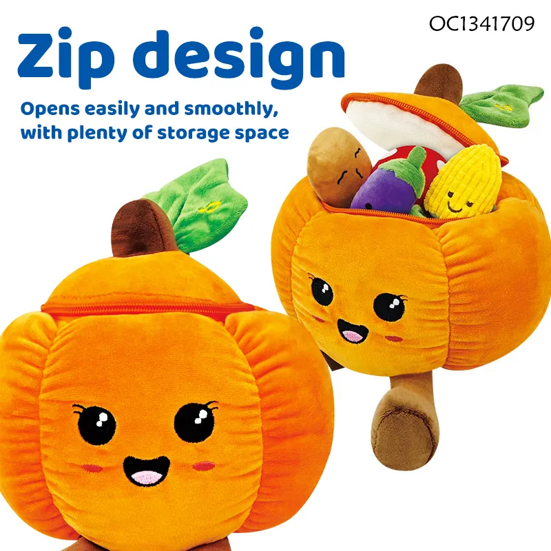 Wholesale Stuffed Fruit and Vegetable Cutting Custom Plush Cognitive Baby Educational Learning Toy