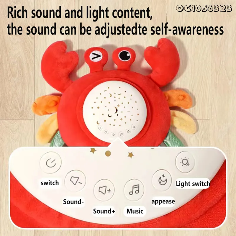 Wholesale Animal Educational Stuffed Crab Plush Baby Play Hanging Mobile Musical Toy for Baby