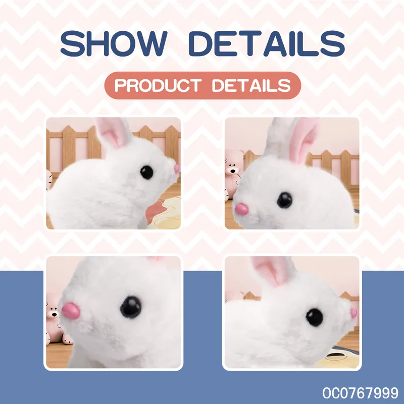 Wholesale Stuffed Electric Walking Interactive Plush Children Custom Rabbit Plush Toy Doll