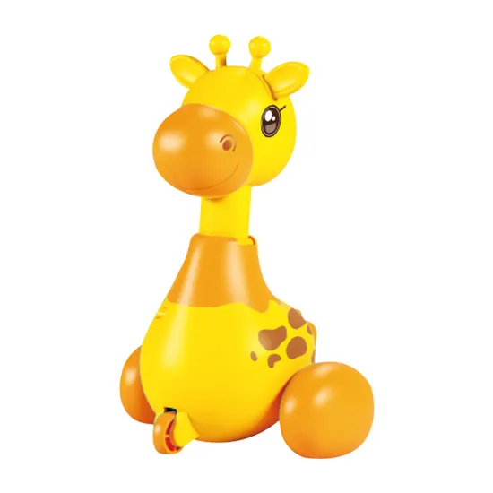 Wholesale Funny Cartoon Press and Go Animal Small Plastic Giraffe Baby Montessori Sensory Toy
