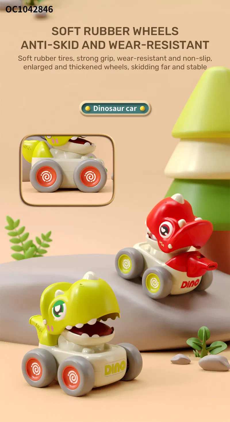 Wholesale Educational Soft Plastic Animals Car Dinosaur Truck Race Cars Press and Go Wheeled Gift Toys