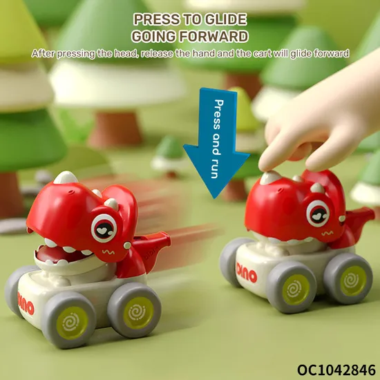 Wholesale Educational Soft Plastic Animals Car Dinosaur Truck Race Cars Press and Go Wheeled Gift Toys