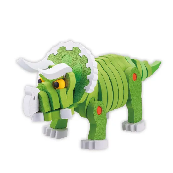 Creative Learning Game Kids Brain Development Toys Latest 3D Triceratops DIY Assemble Dinosaur Model Toy