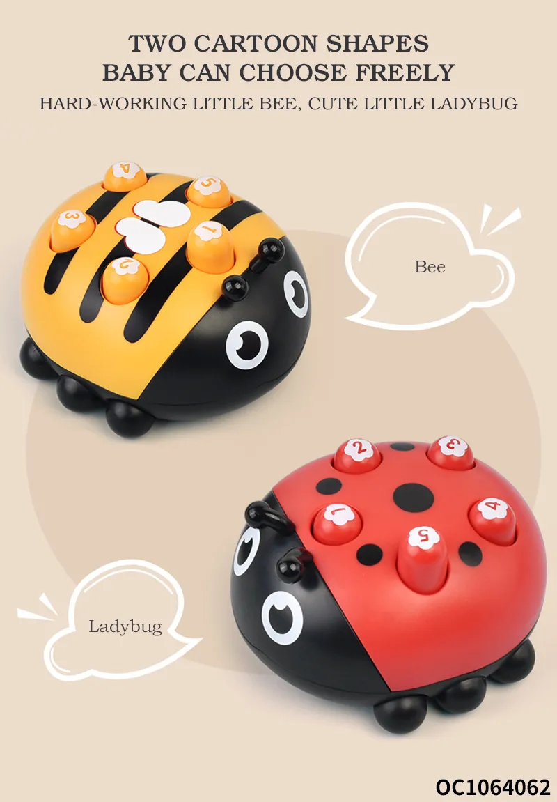Wholesale Montessori Kid Insect Car Press Button Whack a Mole Children Exercise Interactive Game Hammer Toy