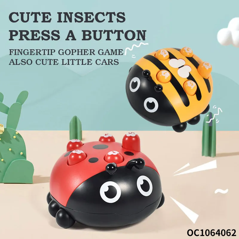Wholesale Montessori Kid Insect Car Press Button Whack a Mole Children Exercise Interactive Game Hammer Toy
