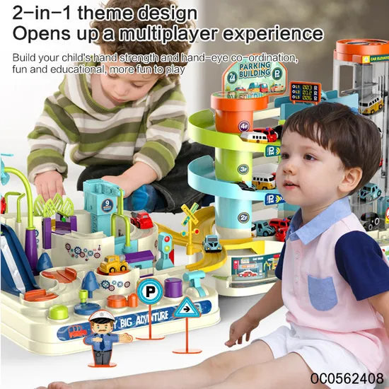 Kids Board Games Table Race Track Electric Car Parking Lot Park Play Adventure Toy