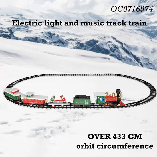Christmas Decoration Lighted Musical Electric Train Toys with Track Set