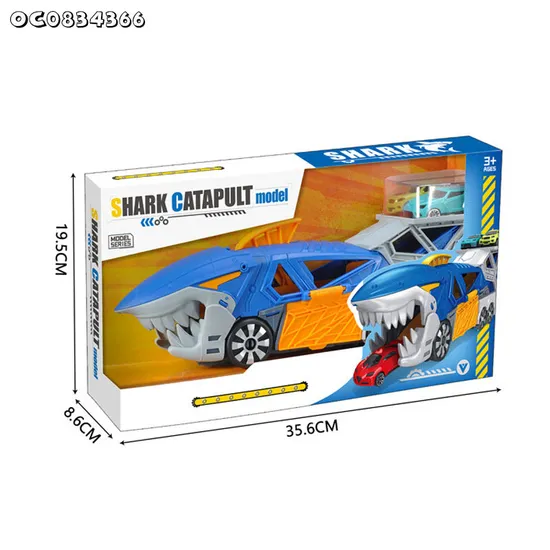 Children Indoor Toys New Design Sliding Tracks Catapult Shark Car Model Kit Toy with Mini Cars Wholesale