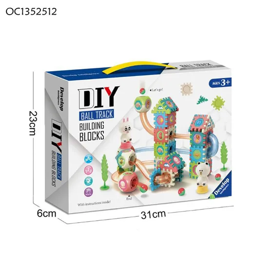 Suspension Flying Ball Guangzhou Building Blocks Race Track Set Interaction Toys for Children and Parents with Rolling Ball Game