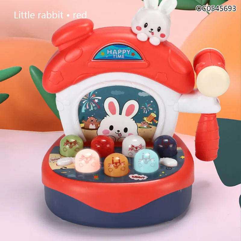 Wholesale Family Rabbit LED Lighted up Plastic Whack a Mole Electronic Board Game for Kids