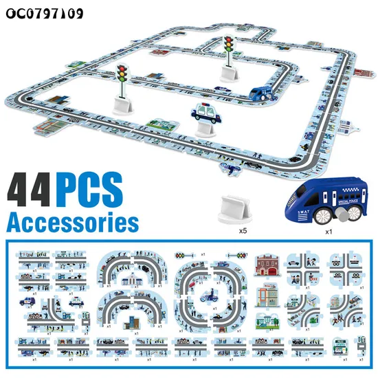 Theme New Novelty Toys Kids DIY Assembly Puzzle Board Game Track Toy with Wind up New Car Toy for Boys