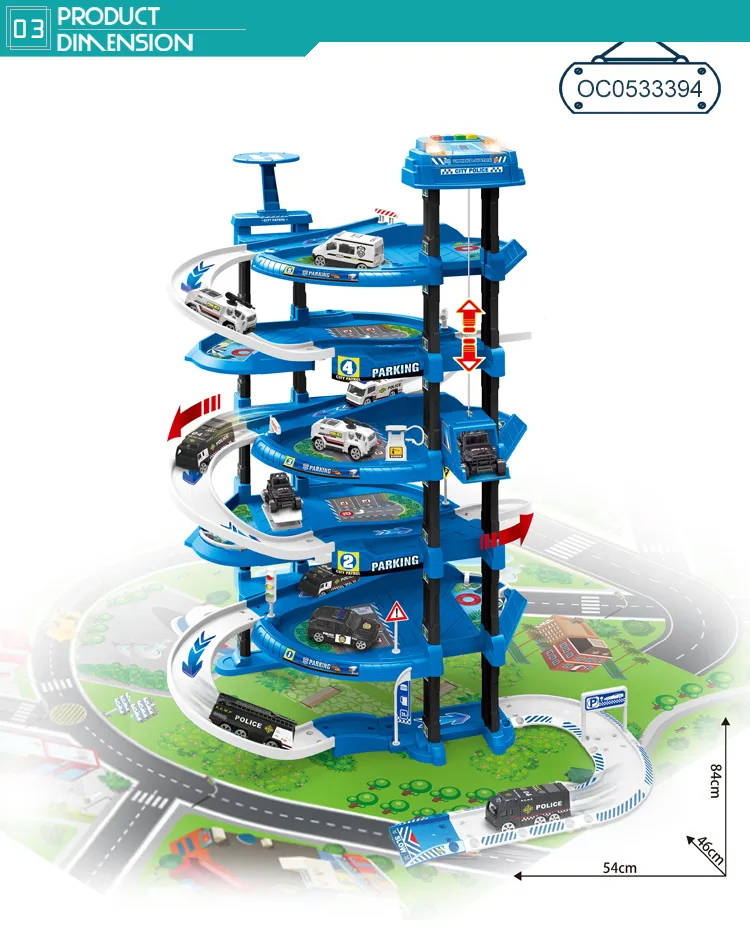 Multi Floors Track Parking Lot Toys Games Popular Toy with Battery Powered Car