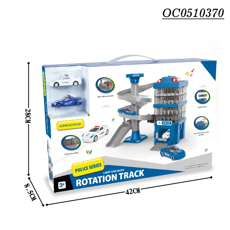 Electric Track Station Parking Lot Garage Toys with Light Music
