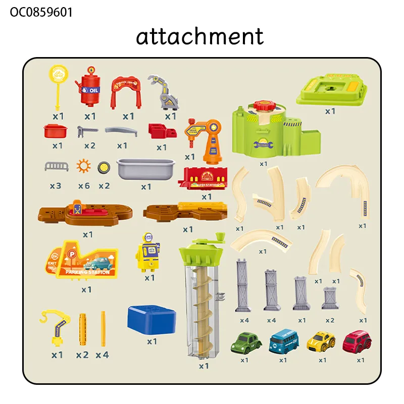 Assemble Electric Racing Car Adventure Slot Toy Track Gift Toys for Boys with Light