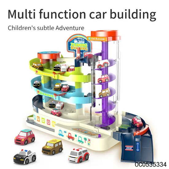 Electric Slot Adventure Car Racing Train Tracks Toys for Kids with Light Music