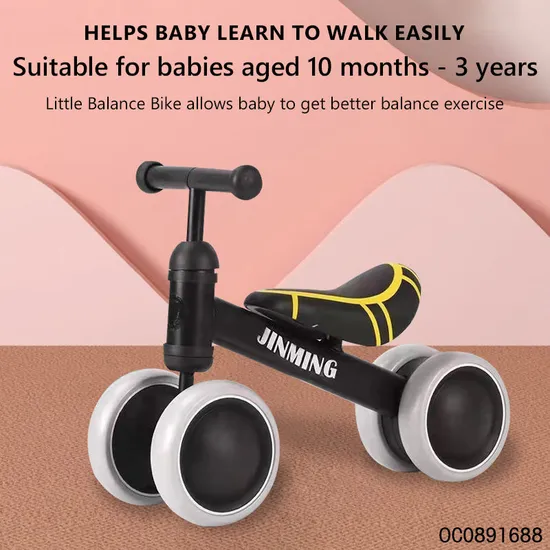 Wholesale Mini Children 4 Wheel Foot Push Mini Baby Balance Bike Ride on Car for Baby and Kids