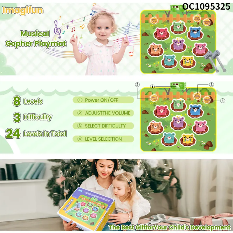 Wholesale Interactive Classic Electric Whack a Mole Game 2 Players Plastic Baby Family Board Game