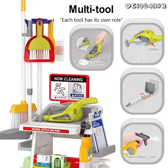 Wholesale Children Montessori Girl Pretend Play Plastic Cleaning Kids House Play Cleaning Set