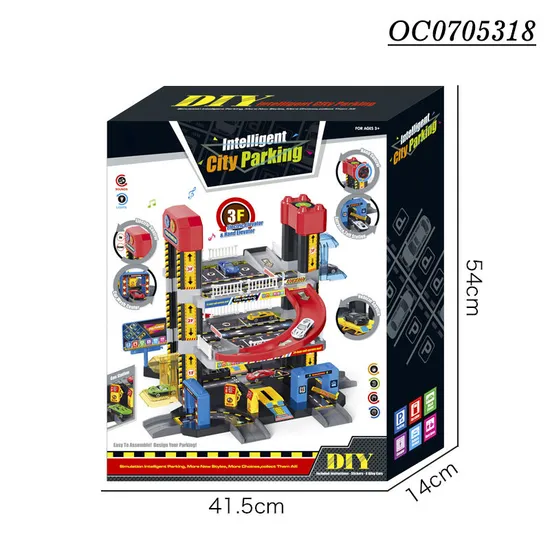 3 Floors Electric Slide Track Assembly Children Parking Lot Toys