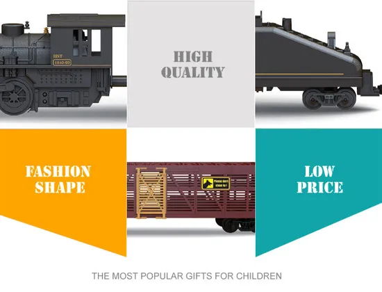 Kids Electric Diecast Model Toy Train Steam Locomotives Toy with Light and Sound