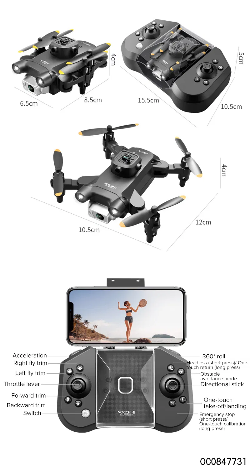 Wholesale Kids Remote Control RC Obstacle Avoidance Small Flying Camera Drone
