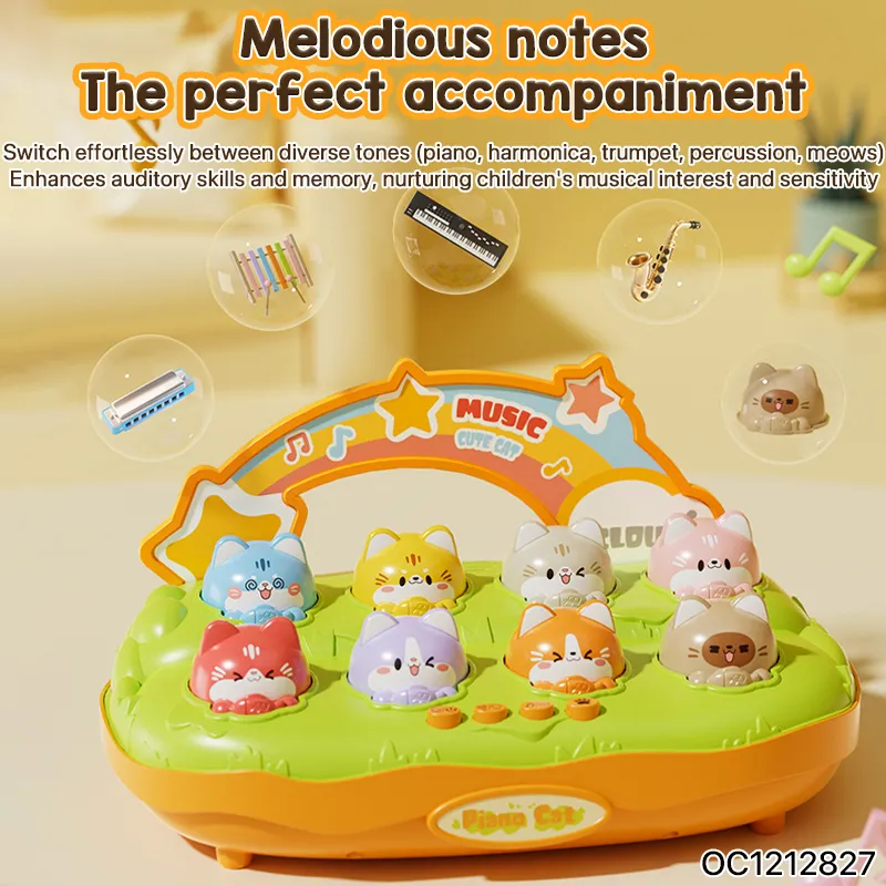 Wholesale Montessori Funny Creative Interactive Cartoon Hammer Whack a Mole Electronic Board Games Toys for Children with Music