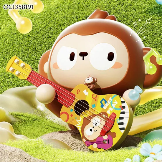 Wholesale Children Sensory Popular Cartoon Learning Toy Mini Guitar Interactive Musical Instruments Ukulele Toy for Kid Education