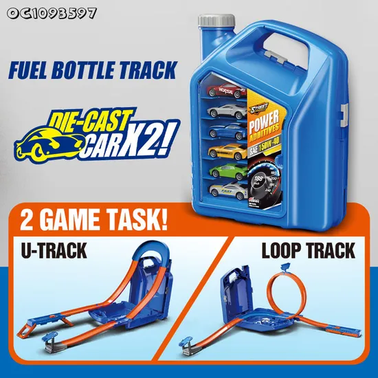 Boys Kids Gift Items Self Assemble Railway Flexible Racing Speed Ejection Track Car Toys with 2PCS Alloy Cars Ans Storage Box