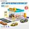The Boys Series Simulation City Auto Repair Station Set Gas Station Model Custom Cars Plastic Toy for Kids