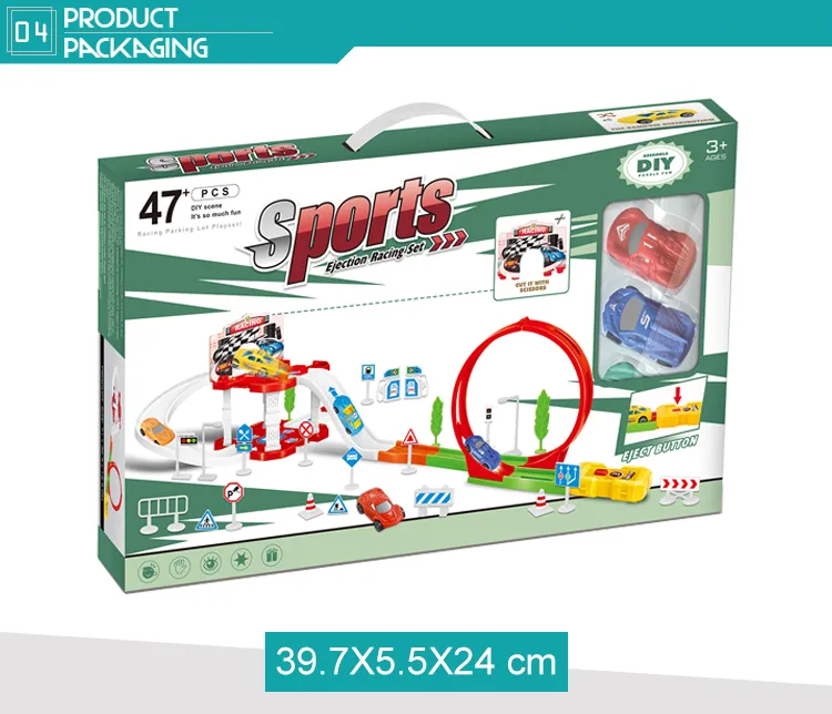 Kids Slot Pipeline Ejection 360 Degree Loop Electric Racing DIY Car Track Toy